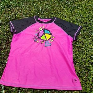 Girl's swimmers short sleeves shirt